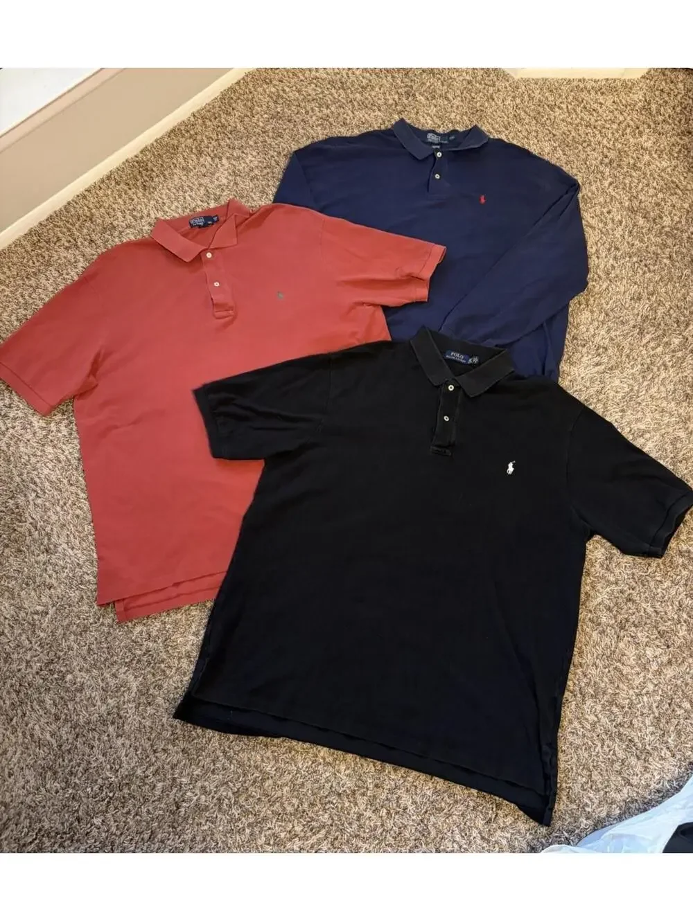 Polo Ralph Lauren Polo Shirt Men’s 2XL Multicolor Lot Of 3 Classic Fit Cotton